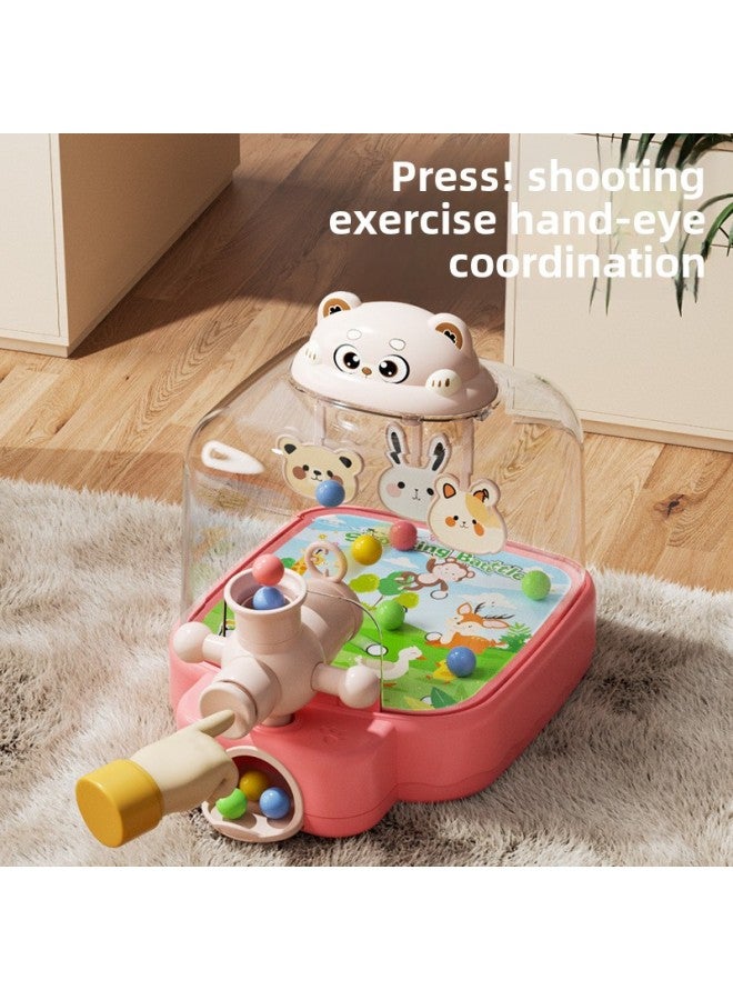 Children's Pinball Machine Shooting Game Machine Educational Toys Female Parent-Child Beading Beads 3 To 6 Years Old Boy's Concentration 3-6-Color:Cute Bear Pinball Machine  English Color Box  - Image 4