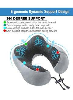 Arabest Travel Pillow Memory Foam Neck Pillow, Comfortable & Breathable Cover, U Shape Head Pillow with Portable Storage Bag, Sleep Mask and Earplugs for Airplane, Car, Train, Bus and Home Use  - Image 2