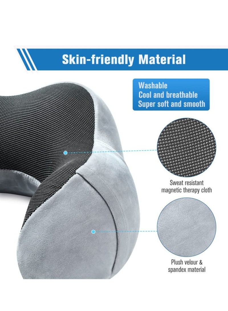 Travel Pillow Memory Foam Neck Pillow, Comfortable & Breathable Cover, U Shape Head Pillow with Portable Storage Bag, Sleep Mask and Earplugs for Airplane, Car, Train, Bus and Home Use