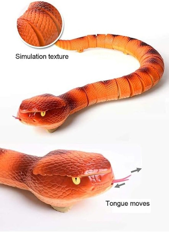 Realistic Infrared Remote Control Snake Toy Rechargeable Rattlesnake with Retractable Tongue & Swinging Tail Perfect for Kids Halloween Parties and Birthday Gifts  - Image 4