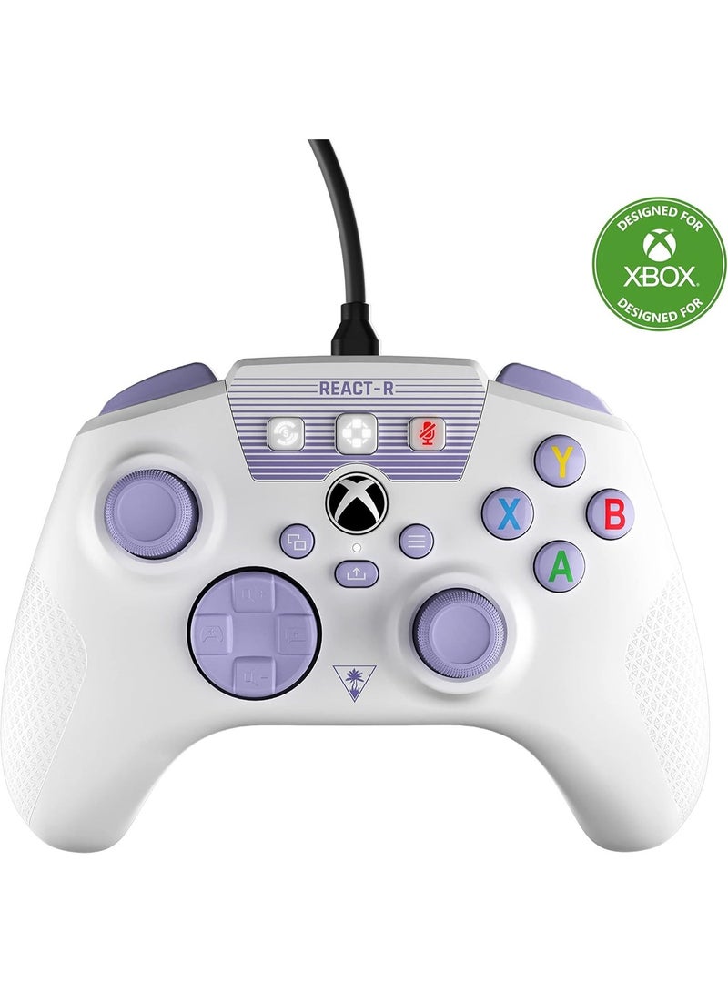 Turtle Brand Turtle Beach React-R Controller White/Purple for Xbox Series X|S, Xbox One, and PC - Image 1