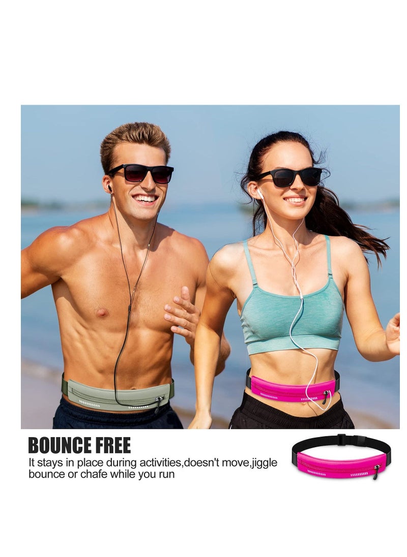 SYOSI Running Waist Pack, Running Belt, Water Resistant Waist Belt, Exercise Runner Belt, Flip Running Belt for Men Women, Adjustable Pack, for Travelling, Fitness, Hiking, Cycling, Fit for All Phones Pink  - Image 2