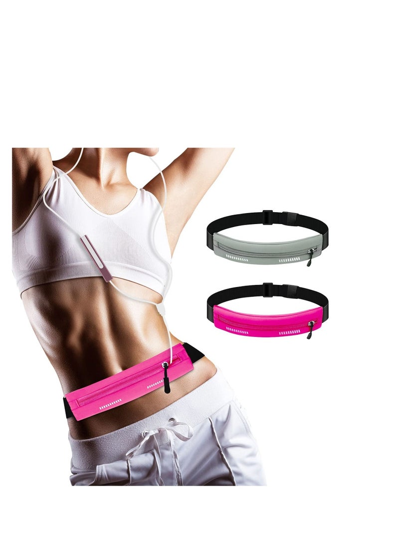 SYOSI Running Waist Pack, Running Belt, Water Resistant Waist Belt, Exercise Runner Belt, Flip Running Belt for Men Women, Adjustable Pack, for Travelling, Fitness, Hiking, Cycling, Fit for All Phones Pink  - Image 3