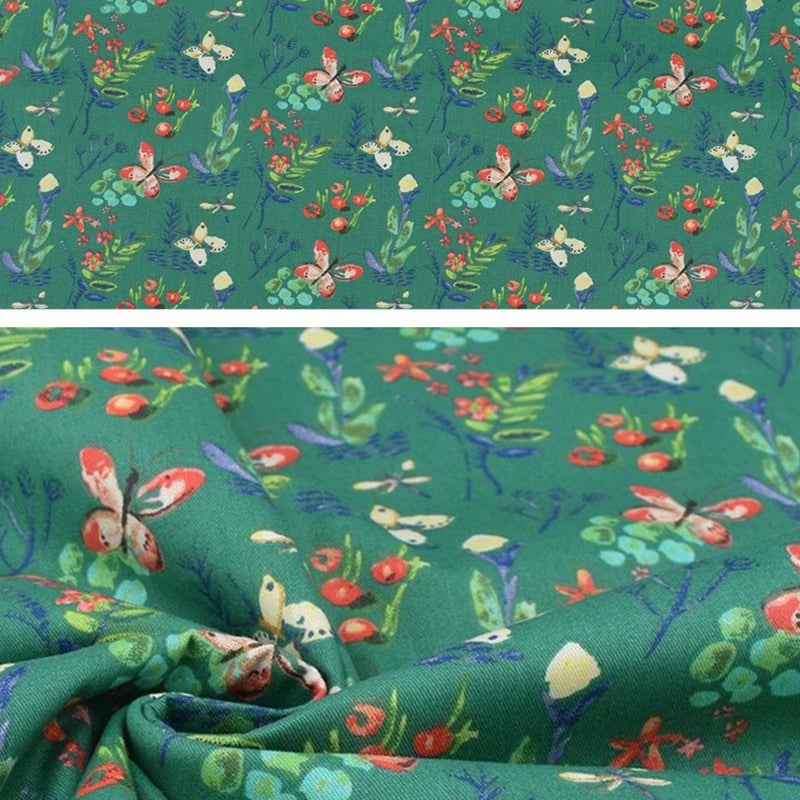 Hanjunzhao Green Floral Fat Quarters Fabric Bundles 18X22 Inch For Sewing Quilting Crafting - Image 4