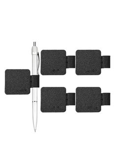 【10 Pack】 Self Adhesive Pen Loop Holder, for Dairy Notebooks Journals Planners, Elastic Stick On Pen Holder Stylus Loop -Black
