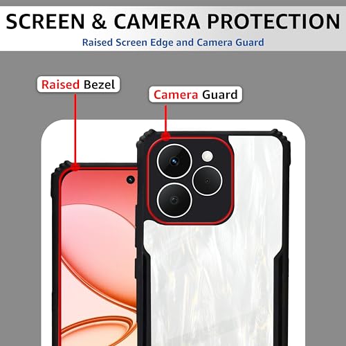 CEDO Backcover for Realme 15T / Realme Narzo 90 (5G) | Camera Protection Shockproof Bumper-Edge | Acrylic Crystal Clear 360 Degree Protection TPU+PC | Transparent Eagle Back Case Cover (Black) - Image 3