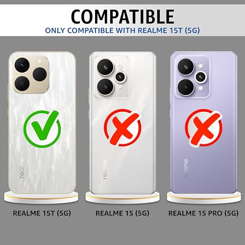 CEDO Backcover for Realme 15T / Realme Narzo 90 (5G) | Camera Protection Shockproof Bumper-Edge | Acrylic Crystal Clear 360 Degree Protection TPU+PC | Transparent Eagle Back Case Cover (Black) - Image 2