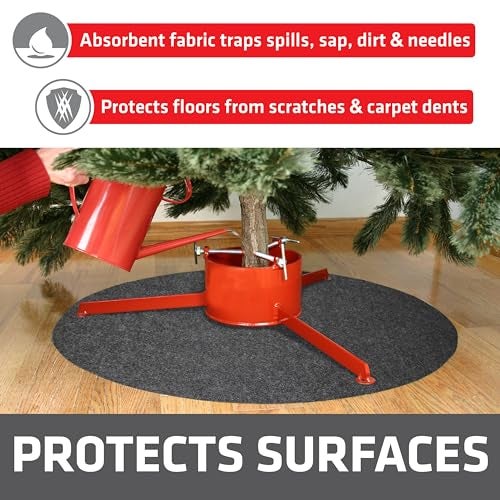 Drymate Christmas Tree Stand Mat (28”), Protects Floors from Spills and Scratches, Absorbent, Waterproof, Machine Washable, Durable, (Made in The USA)(Charcoal) - Image 2