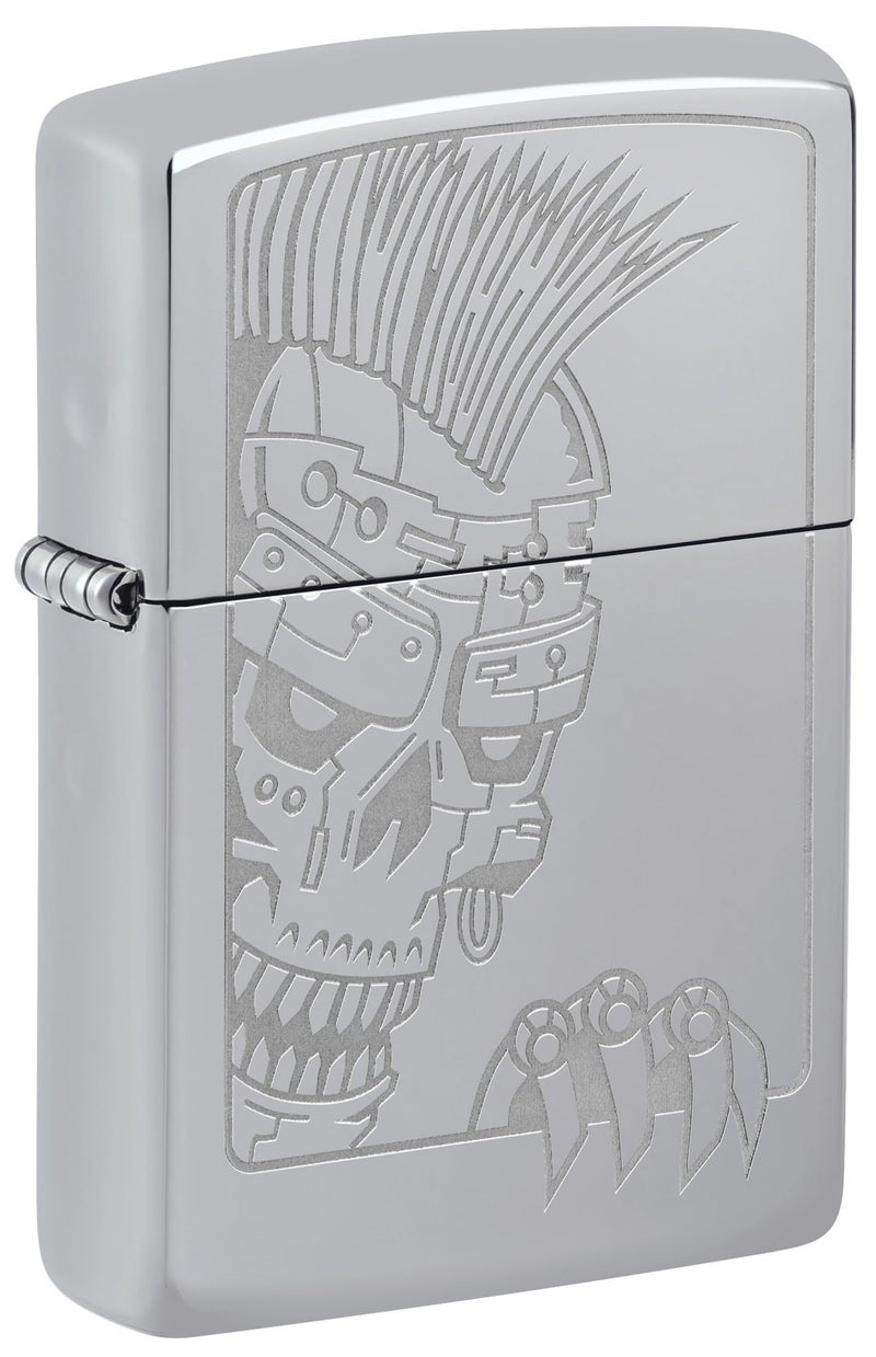 Zippo  Mohawk Skull Design - Refillable - Gift Box - Metal - Made in USA