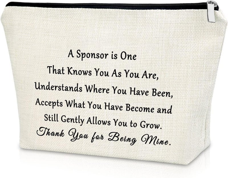 Sazuwu Sponsor Gift Sponsor Appreciation Gift Makeup Bag Thank You Gift for Women Addiction Recovery Gift Cosmetic Bag Confirmation Gifts for Sponsors Birthday Christmas Gift Travel Pouch