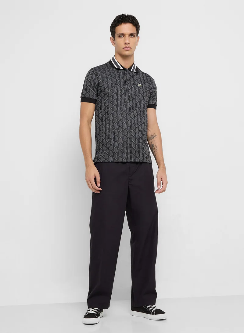 LACOSTE Monogram Jacquard Polo