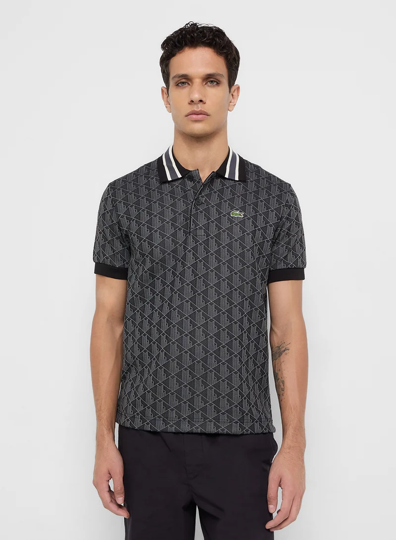 LACOSTE Monogram Jacquard Polo