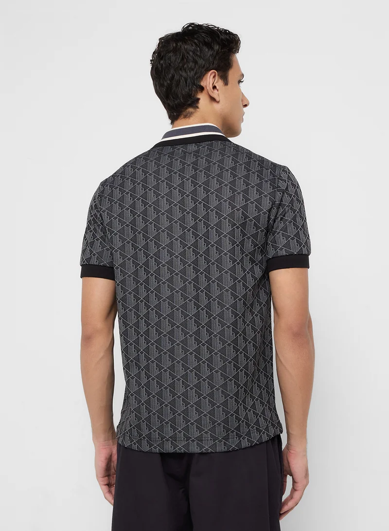 LACOSTE Monogram Jacquard Polo