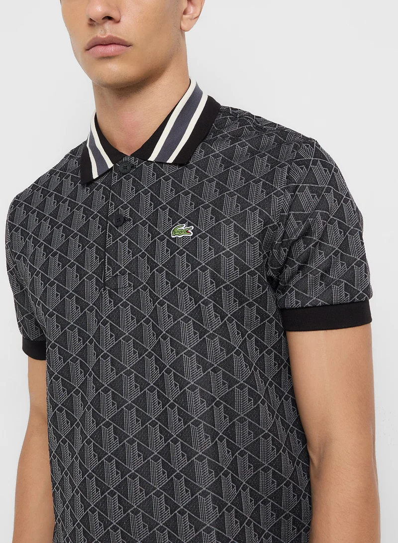 LACOSTE Monogram Jacquard Polo