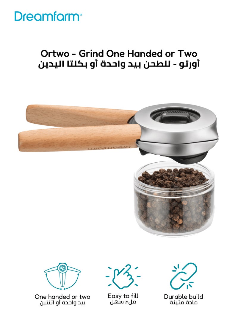 Dreamfarm Ortwo - Grind One Or Two Handed  Spices Grinder | 6 Grind Settings | Mess-Free Design | Easy Refill | Dishwasher Safe | 7 x 6 x 14.5 cm - Image 1