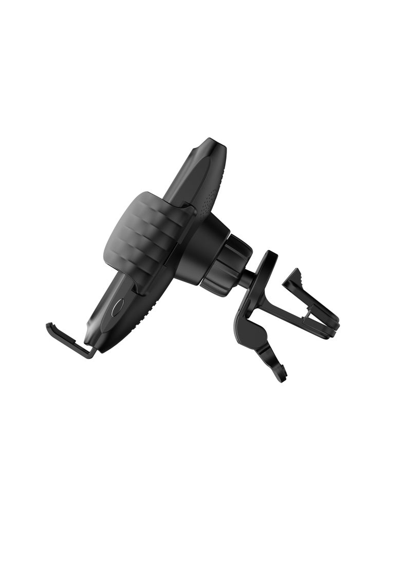 budi 2 in 1 Car Mount Holder with Smart Sensor 15W Qi Charging Pad Mobile Phone Fast Wireless Charger (502)  Black  - Image 5