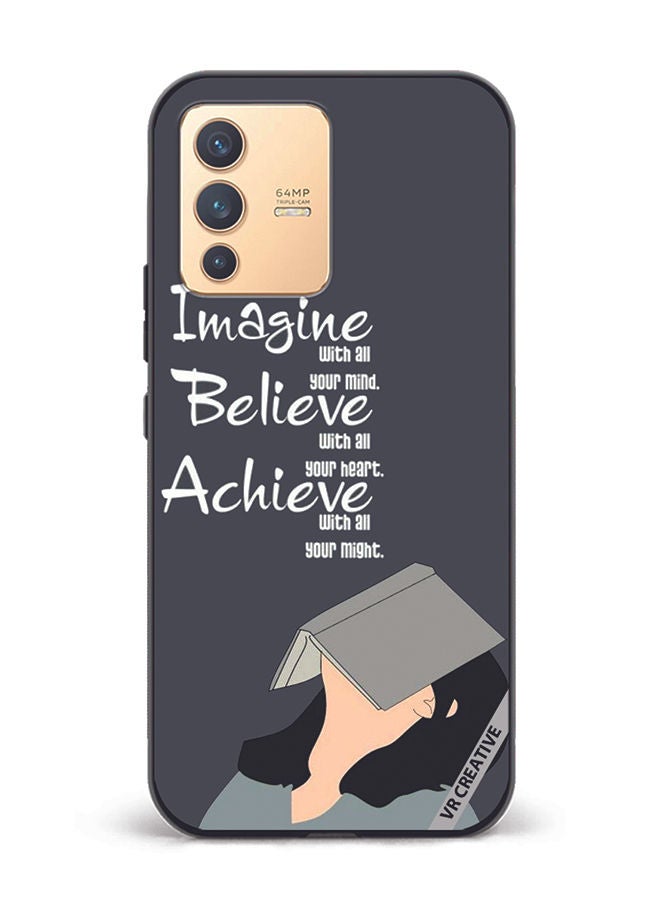 VR CREATIVE Protective Case Cover For Vivo V23 5G Imagine Believe Achieve Design Multicolour - Image 1