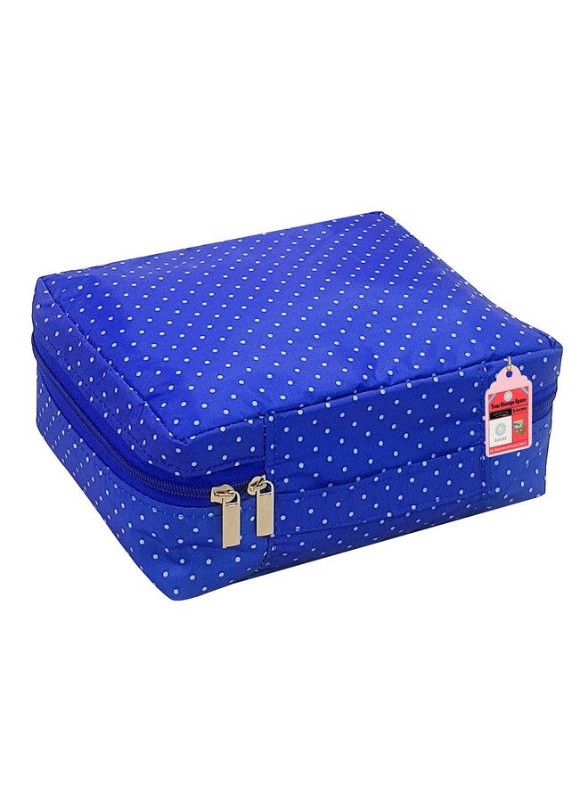 Luces Makeup Storage Box Cosmetic Vanity Toiletry Necklace Travelling Wardrobe Organizer Jewellery Pouch for Women (Blue) - Image 5