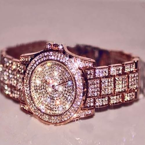 ARMRA Diamond Watch Iced Out Bling Rhinestone Gold Plated Silver Watch Stainless Steel Quartz Wrist Watches for Women Ladies Hip hop Men - Image 5