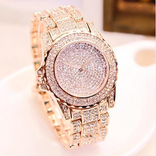 ARMRA Diamond Watch Iced Out Bling Rhinestone Gold Plated Silver Watch Stainless Steel Quartz Wrist Watches for Women Ladies Hip hop Men - Image 3