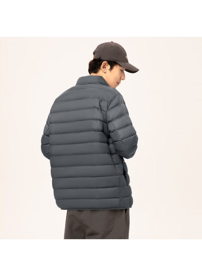 Vancl Men's Winter Outdoor Down Jacket Warm Duck Down Liner Men's Cold-resistant Lightweight Stand Collar Coat Black XL - Image 2