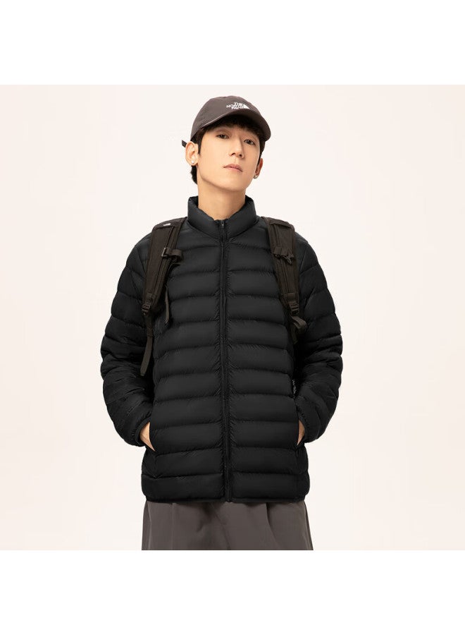 Vancl Men's Winter Outdoor Down Jacket Warm Duck Down Liner Men's Cold-resistant Lightweight Stand Collar Coat Black XL - Image 3