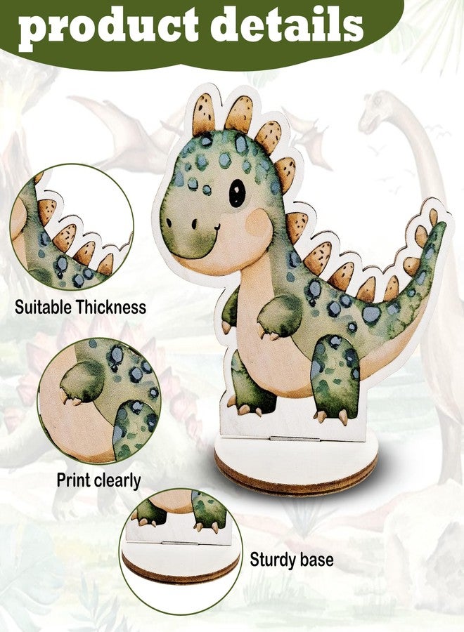 PAMBO Dinosaur Birthday Party Table Decorations - 12-Piece Wooden Dino Centerpieces Kit | Cute Jurassic Theme Party Supplies | Roaring Fun Dinosaur Baby Shower Decor - Image 3