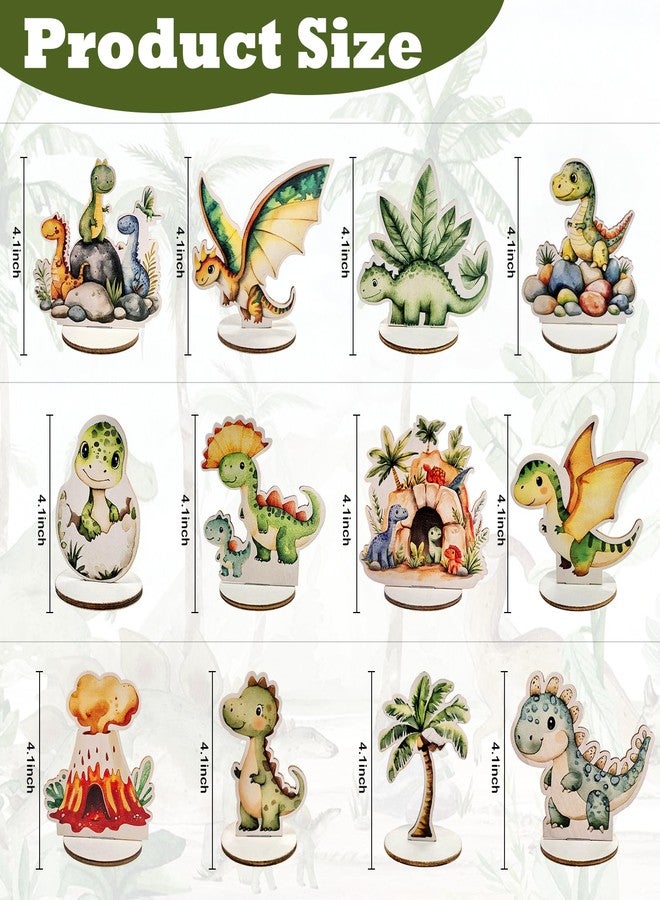 PAMBO Dinosaur Birthday Party Table Decorations - 12-Piece Wooden Dino Centerpieces Kit | Cute Jurassic Theme Party Supplies | Roaring Fun Dinosaur Baby Shower Decor - Image 2