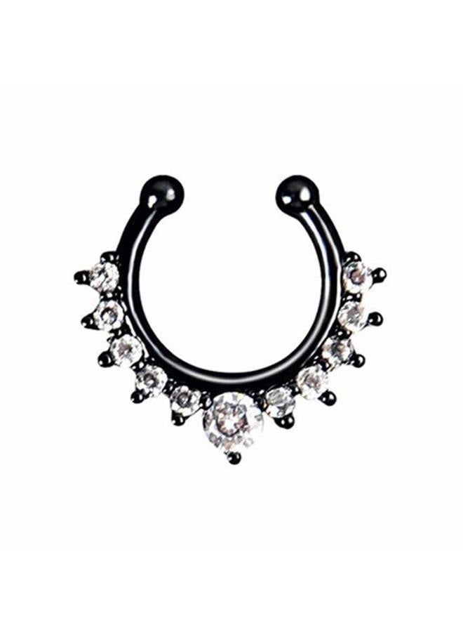 XUKEKOY 6pcs Fake Septum Clicker Nose Ring Rhinestone Non Piercing Hanger Clip Body Jewelry - Image 3