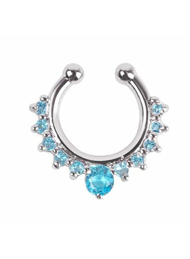 XUKEKOY 6pcs Fake Septum Clicker Nose Ring Rhinestone Non Piercing Hanger Clip Body Jewelry - Image 4