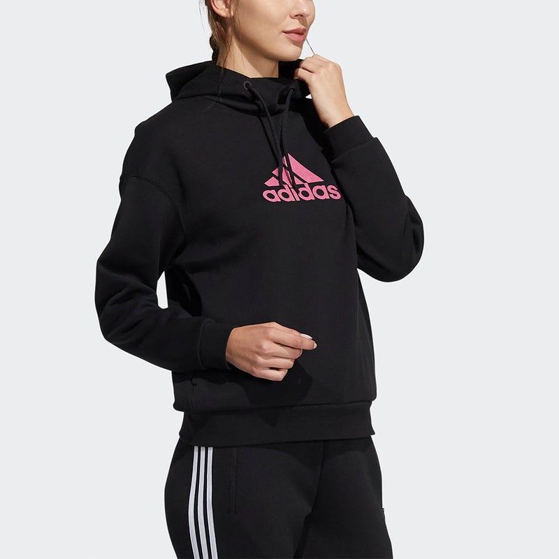 Adidas (WMNS) adidas Fi Sweater Hoodies 'Black Pink' - Image 4