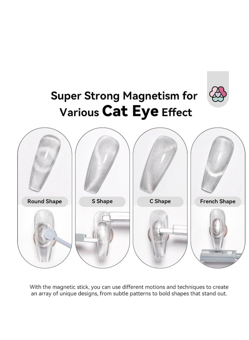 Captaintech 9 Pcs Cat Eye Nail Magnets Pens for Cat Eye Nail Art Tools Gradient Design Cat Eye Magnet for Nails Cat Eye Magnet Sticks for Women Nails Magnets Wand for Magnetic Nail Polish Art Tools - Image 4