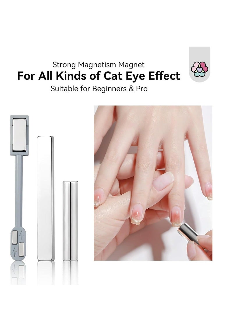 Captaintech 9 Pcs Cat Eye Nail Magnets Pens for Cat Eye Nail Art Tools Gradient Design Cat Eye Magnet for Nails Cat Eye Magnet Sticks for Women Nails Magnets Wand for Magnetic Nail Polish Art Tools - Image 5
