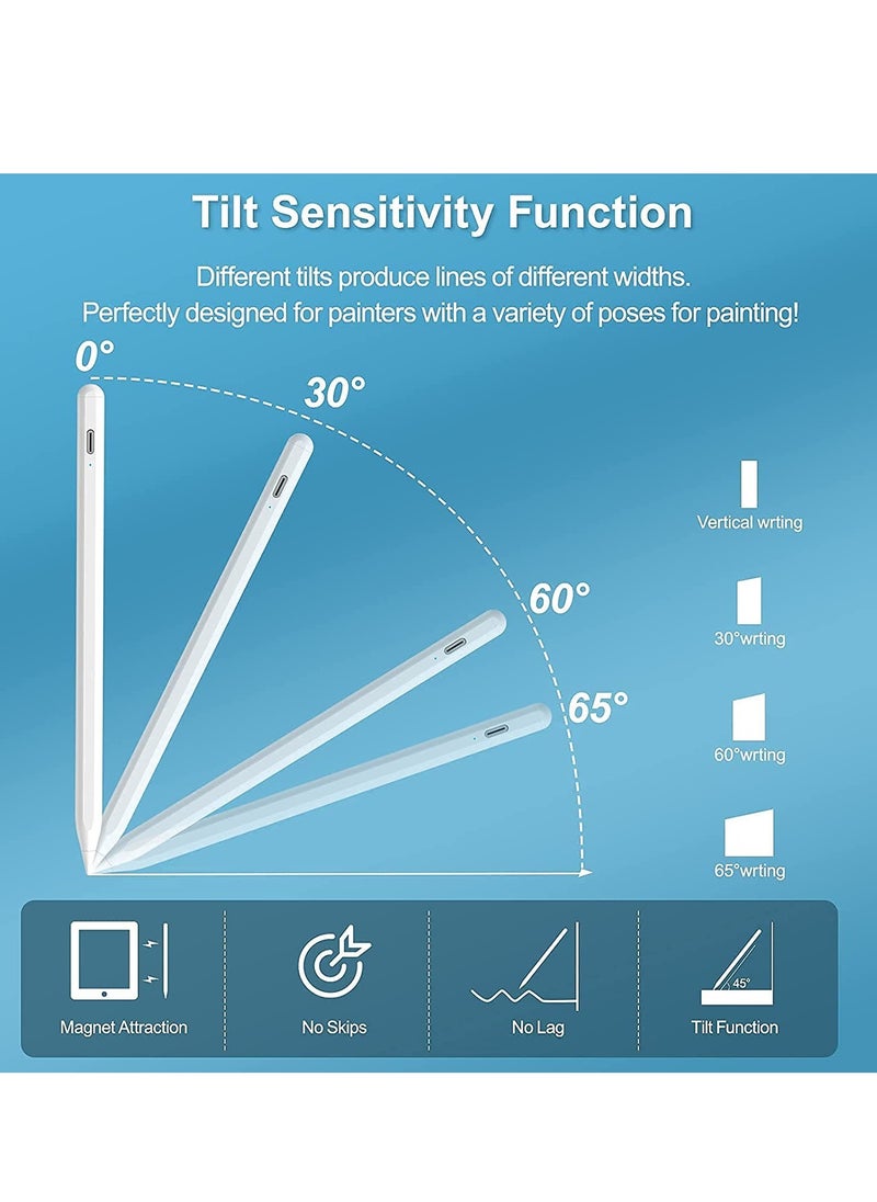 Generic - Stylus Pen for Apple iPad, iPad Pencil, Ultra High Precision & Sensitivity, Palm Rejection, Prevents False ON/Off Touch, Power Display Tilt Sensitivity, Magnetic Adsorption (2018-2020) - Image 1