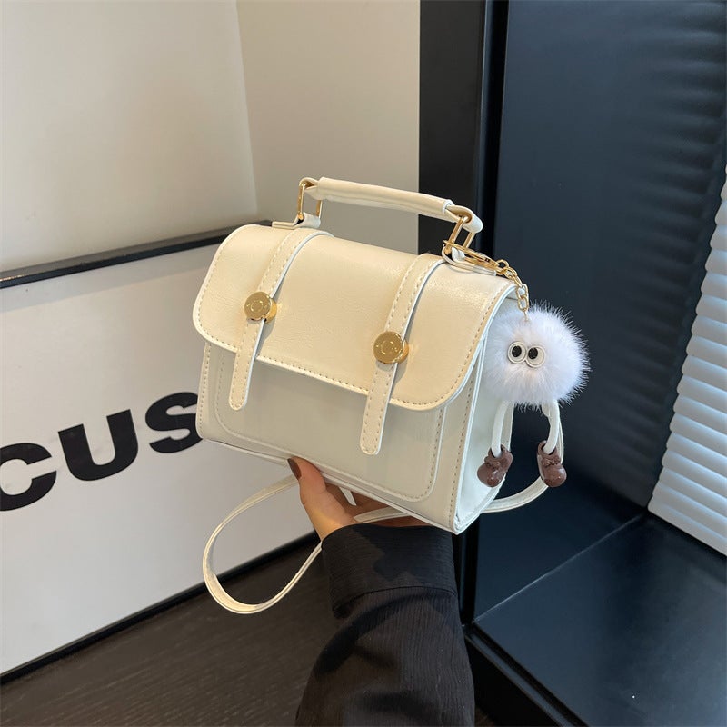 Elegant Commuter Retro Fashion Handbag 2023 Winter New Versatile Ins Solid Color Texture Crossbody Small Square Bag - Image 4