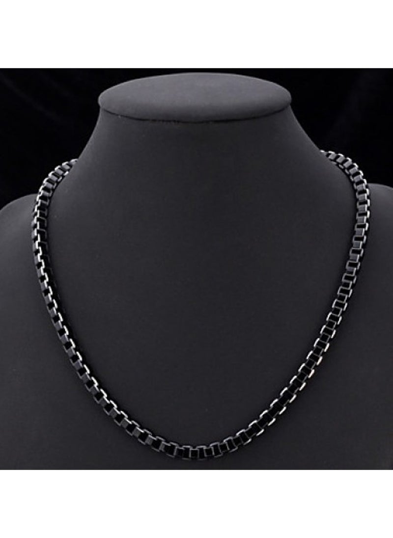 DubaiGallery - U7 Necklace Men Jewelry Trendy Cool Black Collar Alloy 3MM Box Link Chain Necklaces Gift - Image 1