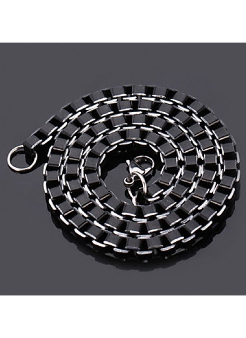 DubaiGallery - U7 Necklace Men Jewelry Trendy Cool Black Collar Alloy 3MM Box Link Chain Necklaces Gift - Image 1
