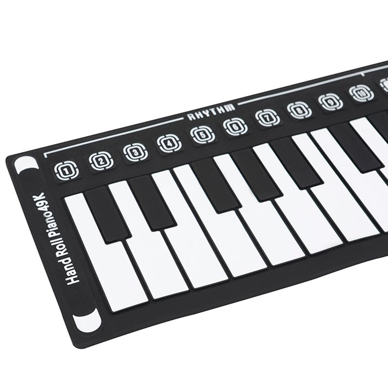 Silicone 49-keys Foldable Roll- Piano Portable Roll-up Keyboard Piano - Image 2