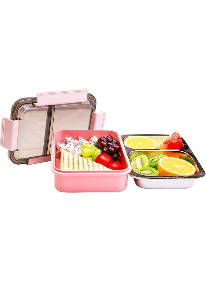 Spaceshoop Stainless Steel Lunch Box for Office Men and Women | Durable Leakproof Steel Box with 2 Compartment (Orange) - Image 5