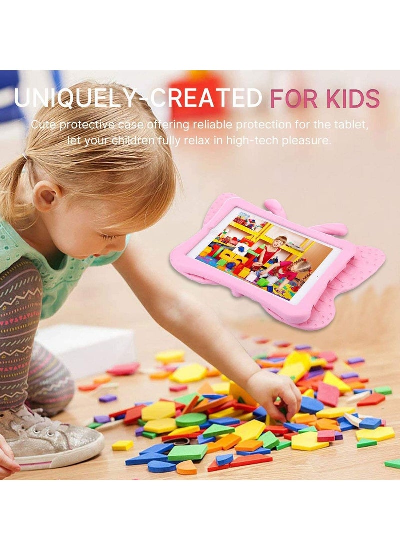 iPad 10.2 Case for Kids, iPad 8th 2020 Case, 3D Cute Cartoon Butterfly Cover Non-Toxic EVA Foam Wings Kickstand Kid-Proof Shockproof Bumper Girl Boy Gift for Apple iPad 7 8 Gen 10.2'' - Pink - Image 3
