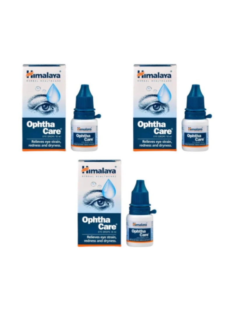 Himalaya Ophthacare Eye Drops - Relieves Eye Strain, Redness and Dryness - 10ml 3PCS