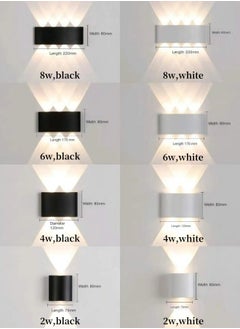 HUA QIANG WANG Modern Outdoor Aluminium Wall Light 3.1 INCH, 2W LED Wall Light, Warm White 3000K, AC 85-265V, IP65 Waterproof Up and Down Wall Lights for Living Room, Bedroom, Balcony, Garden  - Image 2