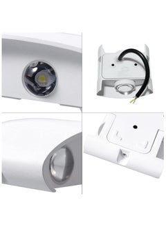 HUA QIANG WANG Modern Outdoor Aluminium Wall Light 3.1 INCH, 2W LED Wall Light, Warm White 3000K, AC 85-265V, IP65 Waterproof Up and Down Wall Lights for Living Room, Bedroom, Balcony, Garden  - Image 3