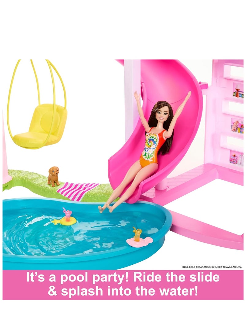 Barbie Barbie Dreamhouse Pool Party Doll House HMX10  - Image 4