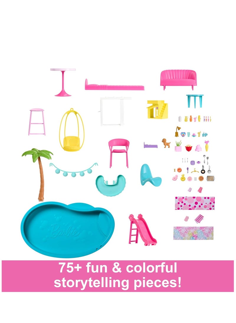 Barbie Barbie Dreamhouse Pool Party Doll House HMX10  - Image 3