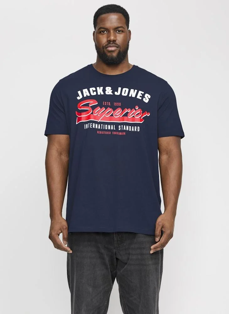 جاك اند جونز Plus Size Crew Neck T-Shirt