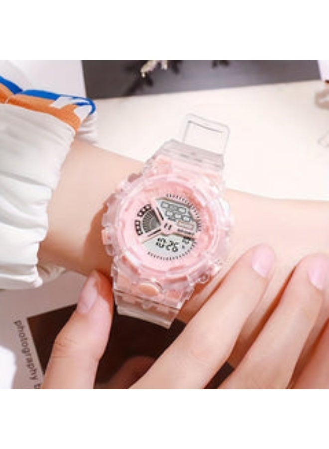 A stylish, multifunctional wristwatch with a transparent, shock-resistant design - dual display (digital and analog) with backlight and a comfortable silicone strap - Image 2