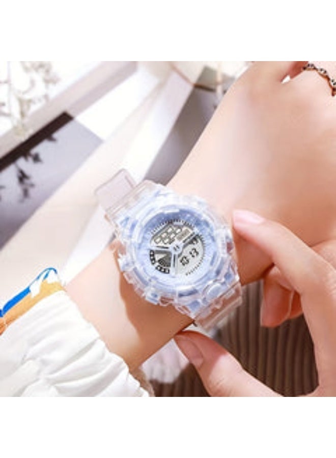 A stylish, multifunctional wristwatch with a transparent, shock-resistant design - dual display (digital and analog) with backlight and a comfortable silicone strap - Image 4