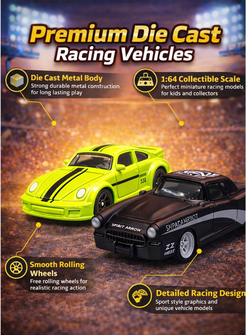 TECHTONICS TechTonix Die Cast Metal Toy Cars Set 3 Pieces 1:64 Scale Mini Racing Cars Collectible Diecast Vehicle Set Metal Model Sports Cars Toy Cars for Kids Boys Girls Assorted Models Mini Car Collection Gift Toy Vehicle Set - Image 2