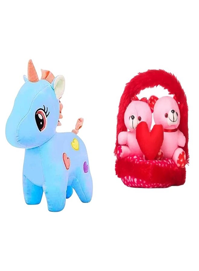 KPN Toy Figure Combo Pack of Unicon & Couple Basket Red Mini Character Figurines Set with Bright Colours & Smooth Finish | Playtime Display Set for Home, Desk Decor & Gifting - Image 1